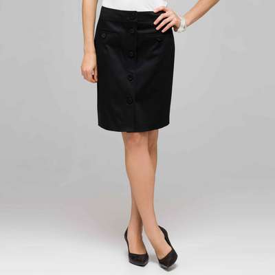 Button Front Skirt